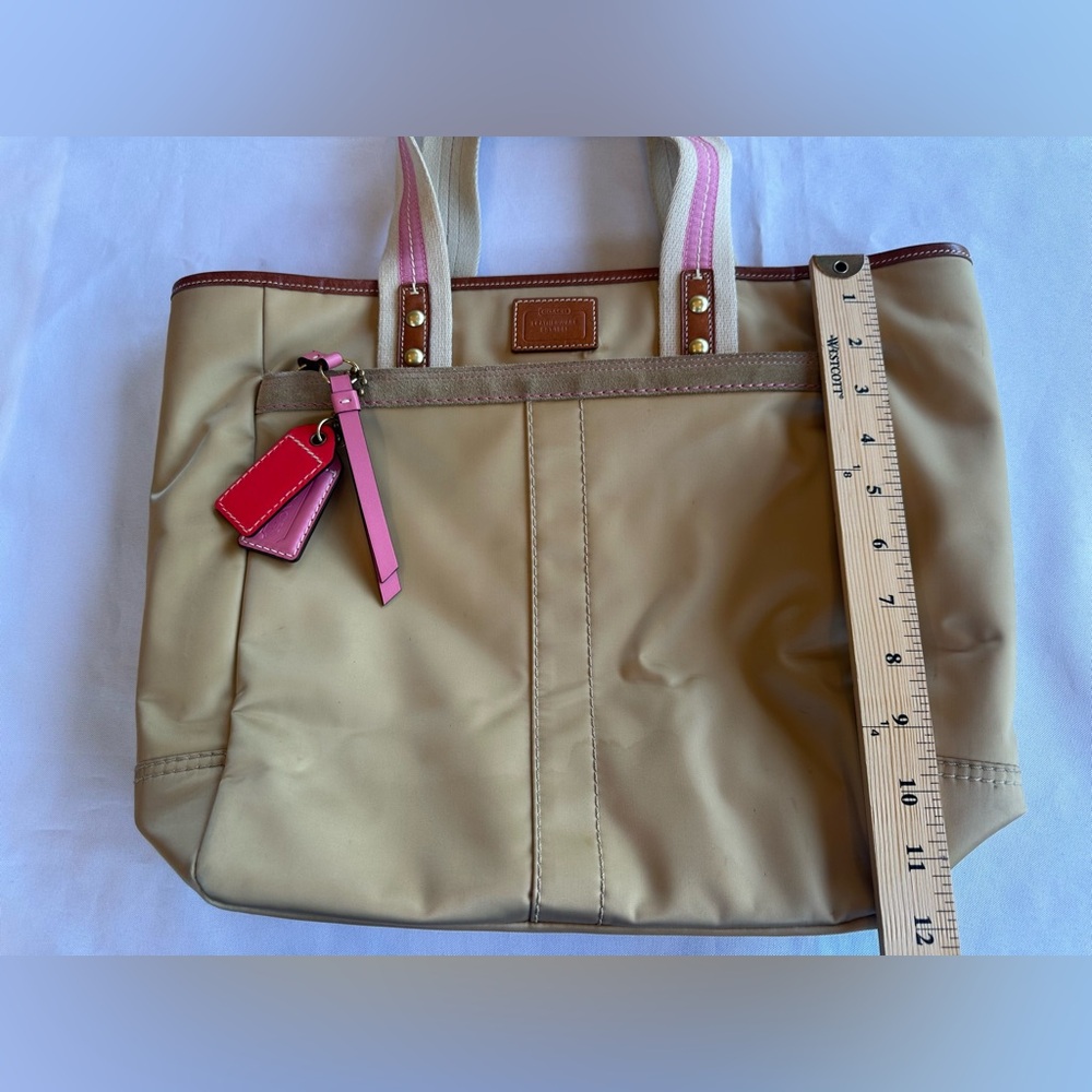 Coach Tan and Pink Tote Bag - Picture 10 of 15